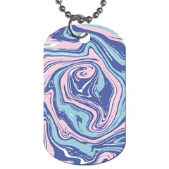 Blue Vivid Marble Pattern 10 Dog Tag (two Sides) by goljakoff