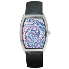 Blue Vivid Marble Pattern 10 Barrel Style Metal Watch by goljakoff