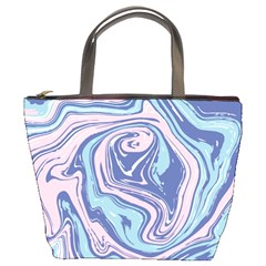 Blue Vivid Marble Pattern 10 Bucket Bag by goljakoff