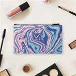 Blue Vivid Marble Pattern 10 Cosmetic Bag (Small) Back