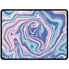 Blue Vivid Marble Pattern 10 Fleece Blanket (large)  by goljakoff