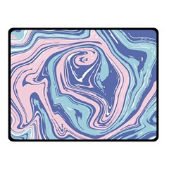 Blue Vivid Marble Pattern 10 Fleece Blanket (small) by goljakoff