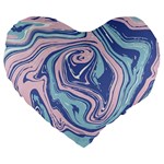 Blue Vivid Marble Pattern 10 Large 19  Premium Heart Shape Cushions Front