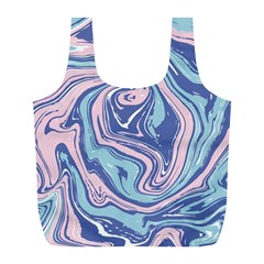 Blue Vivid Marble Pattern 10 Full Print Recycle Bag (l) by goljakoff