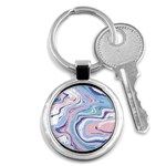 Rose and blue Vivid Marble Pattern 11 Key Chain (Round) Front