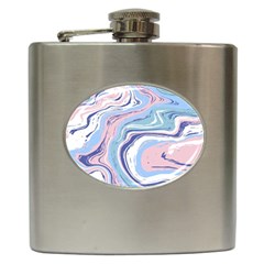 Rose And Blue Vivid Marble Pattern 11 Hip Flask (6 Oz) by goljakoff