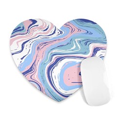 Rose And Blue Vivid Marble Pattern 11 Heart Mousepads by goljakoff