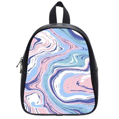 Rose And Blue Vivid Marble Pattern 11 School Bag (small) by goljakoff