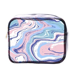 Rose And Blue Vivid Marble Pattern 11 Mini Toiletries Bag (one Side) by goljakoff