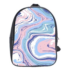 Rose And Blue Vivid Marble Pattern 11 School Bag (xl) by goljakoff