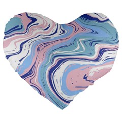 Rose And Blue Vivid Marble Pattern 11 Large 19  Premium Heart Shape Cushions by goljakoff