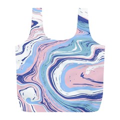 Rose And Blue Vivid Marble Pattern 11 Full Print Recycle Bag (l) by goljakoff