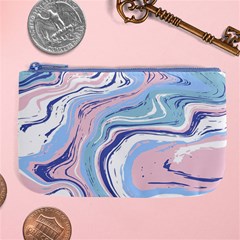 Rose And Blue Vivid Marble Pattern 11 Large Coin Purse by goljakoff