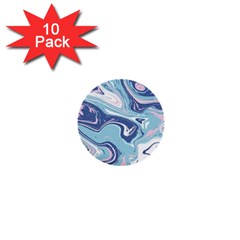 Blue Vivid Marble Pattern 12 1  Mini Buttons (10 Pack)  by goljakoff