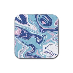 Blue Vivid Marble Pattern 12 Rubber Coaster (square)  by goljakoff