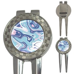 Blue Vivid Marble Pattern 12 3-in-1 Golf Divots by goljakoff