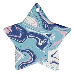 Blue Vivid Marble Pattern 12 Star Ornament (two Sides) by goljakoff