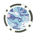 Blue Vivid Marble Pattern 12 Poker Chip Card Guard Front