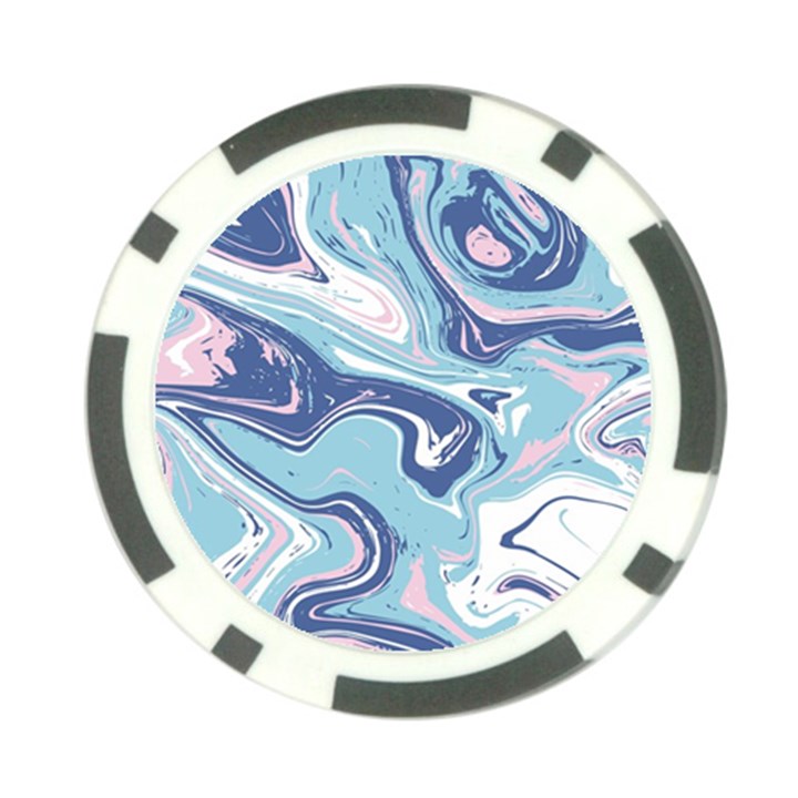 Blue Vivid Marble Pattern 12 Poker Chip Card Guard