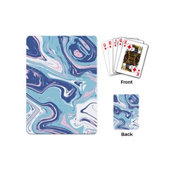 Blue Vivid Marble Pattern 12 Playing Cards Single Design (mini) by goljakoff