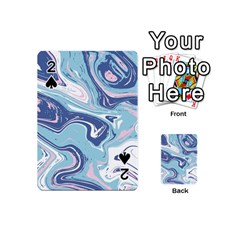 Blue Vivid Marble Pattern 12 Playing Cards 54 Designs (mini) by goljakoff