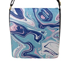 Blue Vivid Marble Pattern 12 Flap Closure Messenger Bag (l) by goljakoff