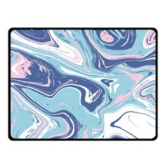 Blue Vivid Marble Pattern 12 Double Sided Fleece Blanket (small)  by goljakoff