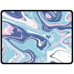 Blue Vivid Marble Pattern 12 Double Sided Fleece Blanket (large)  by goljakoff