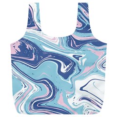 Blue Vivid Marble Pattern 12 Full Print Recycle Bag (xl) by goljakoff