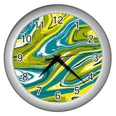 Vector Vivid Marble Pattern 13 Wall Clock (silver) by goljakoff