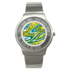 Vector Vivid Marble Pattern 13 Stainless Steel Watch by goljakoff