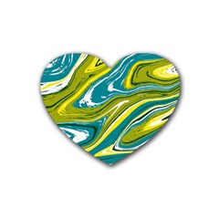 Vector Vivid Marble Pattern 13 Rubber Coaster (heart)  by goljakoff