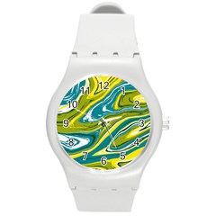 Vector Vivid Marble Pattern 13 Round Plastic Sport Watch (m) by goljakoff