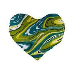 Vector Vivid Marble Pattern 13 Standard 16  Premium Flano Heart Shape Cushions by goljakoff