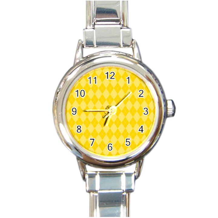 Yellow Diamonds Round Italian Charm Watch