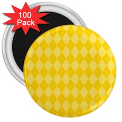 Yellow Diamonds 3  Magnet (100 Pack) by ArtsyWishy