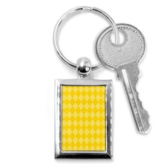 Yellow Diamonds Key Chain (rectangle) by ArtsyWishy