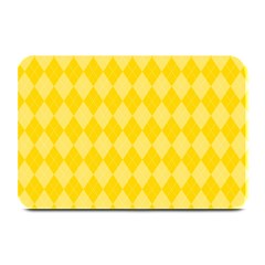 Yellow Diamonds Plate Mat by ArtsyWishy