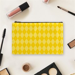 Yellow Diamonds Cosmetic Bag (medium) by ArtsyWishy