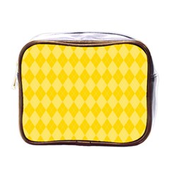 Yellow Diamonds Mini Toiletries Bag (one Side) by ArtsyWishy