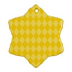 Yellow Diamonds Snowflake Ornament (two Sides) by ArtsyWishy