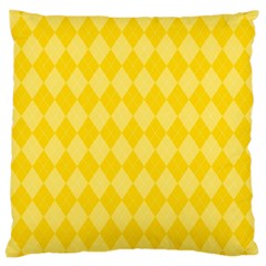 Yellow Diamonds Large Cushion Case (two Sides) by ArtsyWishy