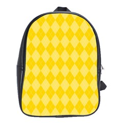 Yellow Diamonds School Bag (xl) by ArtsyWishy