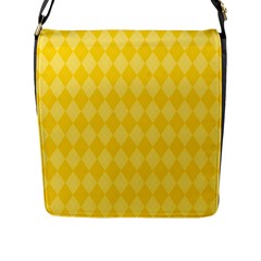 Yellow Diamonds Flap Closure Messenger Bag (l) by ArtsyWishy