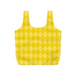 Yellow Diamonds Full Print Recycle Bag (S) Front