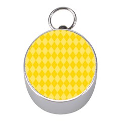 Yellow Diamonds Silver Compass (mini) by ArtsyWishy