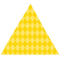 Yellow Diamonds Wooden Puzzle Triangle by ArtsyWishy