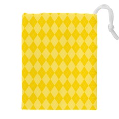 Yellow Diamonds Drawstring Pouch (5xl) by ArtsyWishy