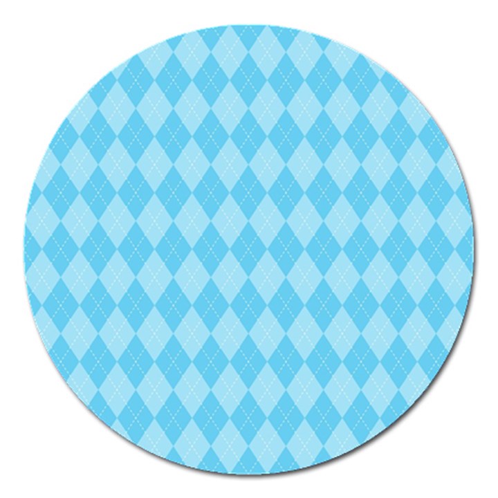 Baby Blue Design Magnet 5  (Round)