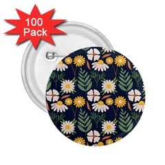 Flower Grey Pattern Floral 2 25  Buttons (100 Pack) 